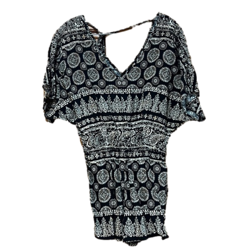Forever 21 Black Beige Romper Small